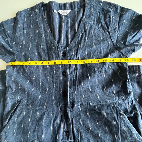 Bridge & Burn Milo Jumpsuit, size Medium, Navy Dobby Stripe, EUC - Picture 8 of 9